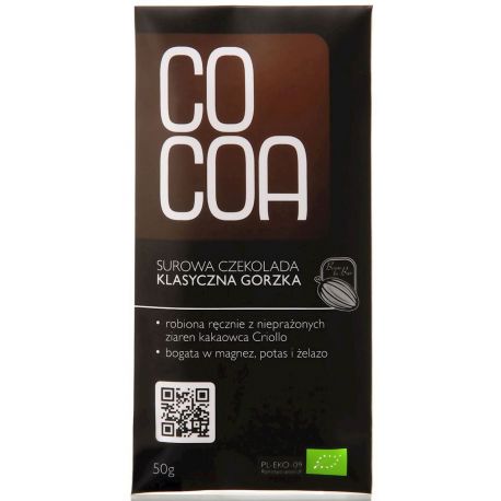 CZEKOLADA SUROWA KLASYCZNA GORZKA 70 % BIO 50 g - COCOA (COCOA )
