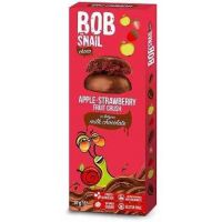 Przekąska jabłkowo-truskawkowa w mlecznej belgijskiej czekoladzie 30g (BOB SNAIL)