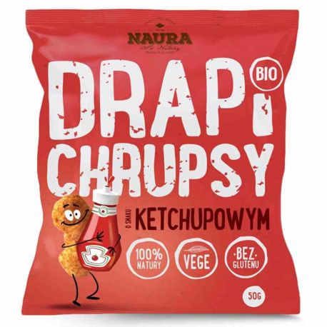 Chrupki Drapi Chrupsy o smaku ketchupowym Naura BIO, 50g (Naura)