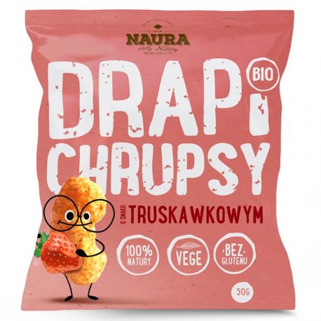 Chrupki Drapi Chrupsy o smaku truskawkowym Naura BIO, 50g (Naura)