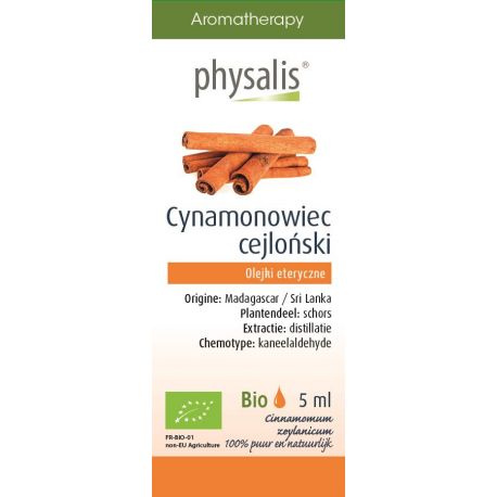 OLEJEK ETERYCZNY CYNAMONOWIEC CEJLOŃSKI BIO 5 ml - PHYSALIS