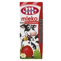Mleko UHT Wypasione o smaku truskawkowym Mlekovita, 200ml ()