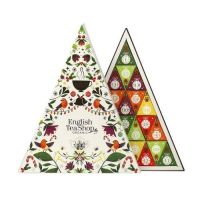 Zestaw herbatek Kalendarz Adwentowy trójkątny biały 25 piramidek BIO 50g (ENGLISH TEA SHOP)