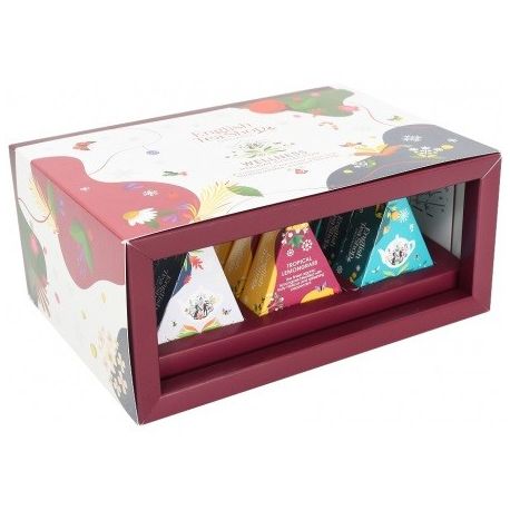 Holiday Wellness Prism Collection - zestaw 12 Piramidek z ekologicznymi herbatkami w 3 różnych smakach. (ENGLISH TEA SHOP)