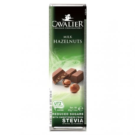 Baton z mlecznej czekolady z orzechami laskowymi Cavalier, 40g (Cavalier)