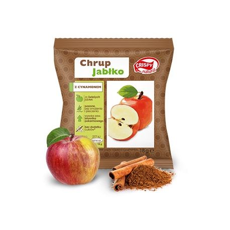 Chipsy z jabłka z cynamonem Crispy Natural, 18g