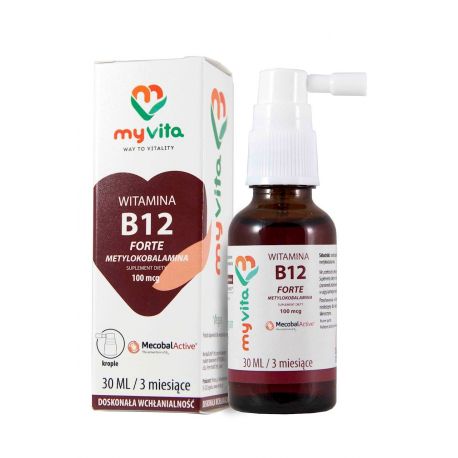 MyVita Witamina B12 100mcg - KROPLE 30ml - Metylokobalamina