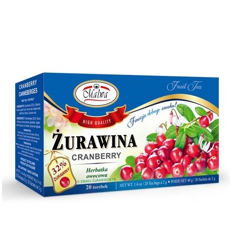 Herbata żurawinowa 20*2g fix MALWA